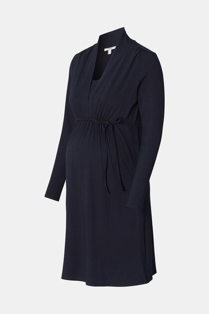 Jersey jurk met V-hals en voedingsfunctie