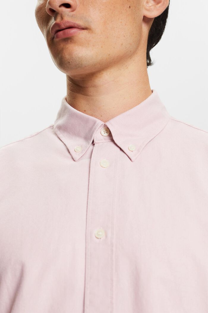 Buttondown-overhemd van katoen-popeline, OLD PINK, detail image number 1