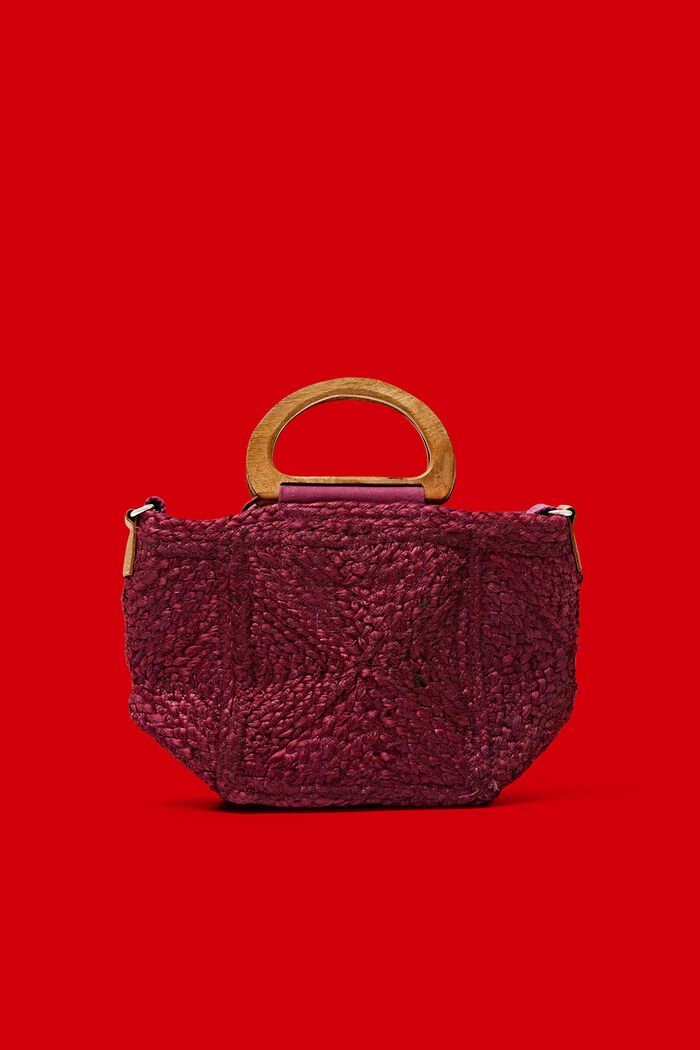 Geweven jute tote bag, BORDEAUX RED, detail image number 0