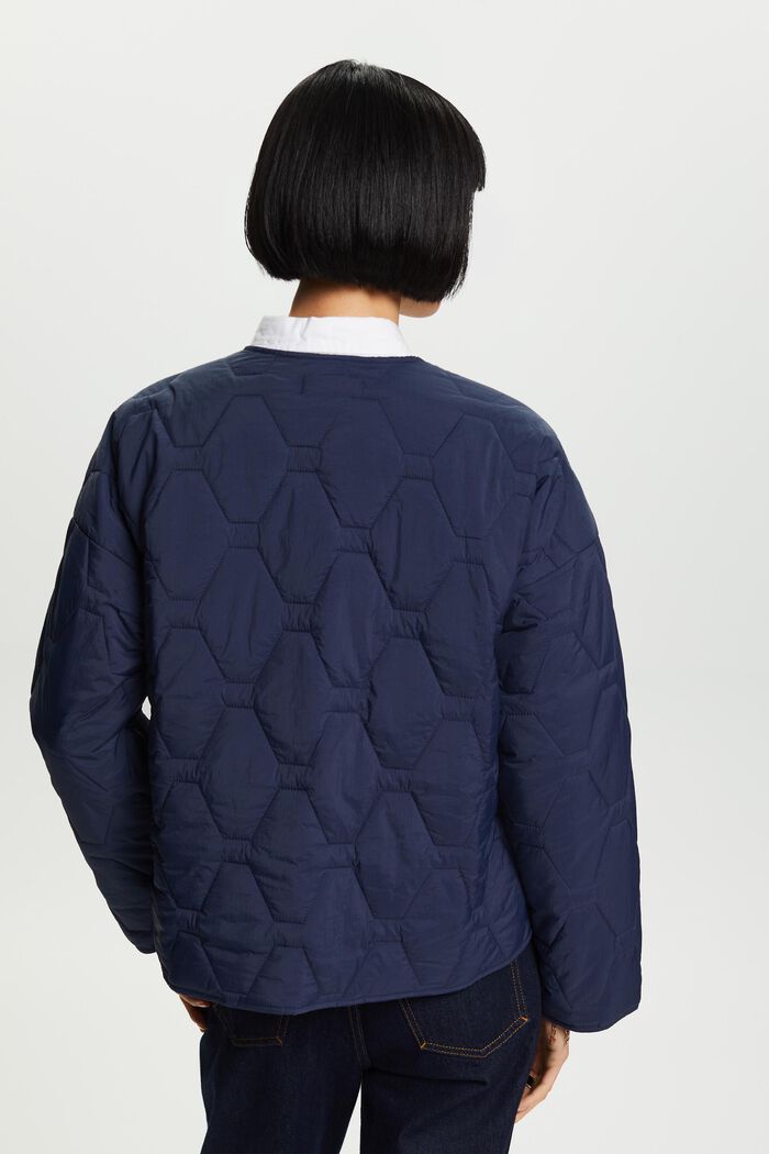 Gerecycled: lichte gewatteerde jas, NAVY, detail image number 3