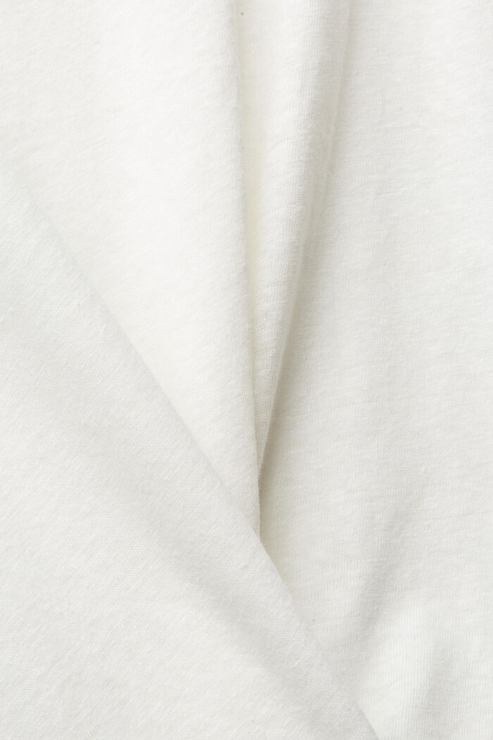 CURVY met linnen: basic T-shirt, OFF WHITE, detail image number 4