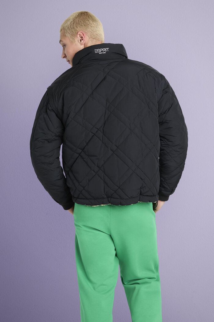Omkeerbare, afneembare gewatteerde jas, BLACK, detail image number 2