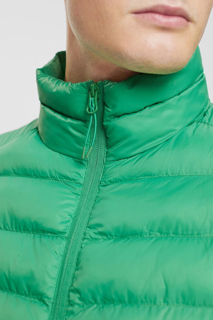 Gewatteerde jas met hoge hals, GREEN, detail image number 2