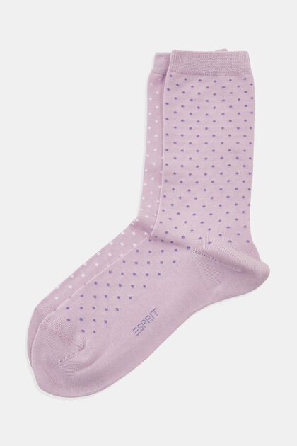 Set van 2 paar sokken met polkadots, MAUVE, overview