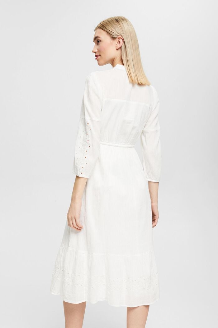 Midi-jurk van 100% katoen, OFF WHITE, detail image number 2