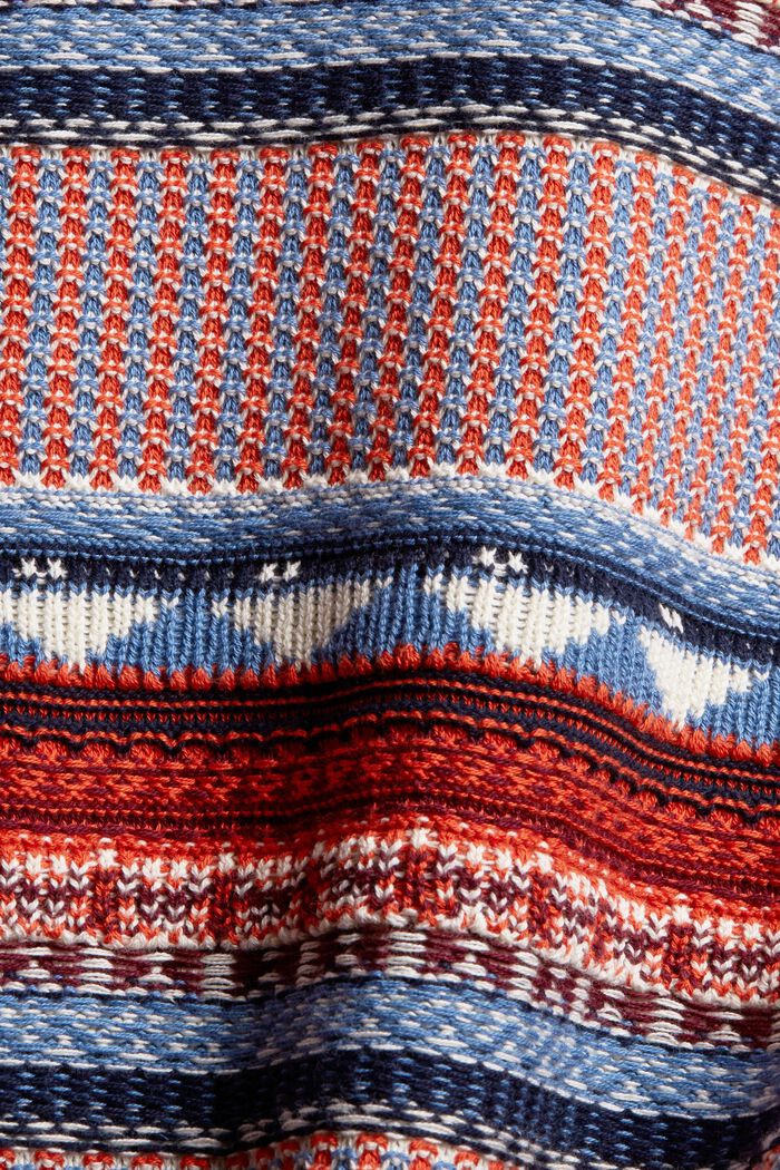 Jacquard trui met Noors patroon, NAVY, detail image number 1