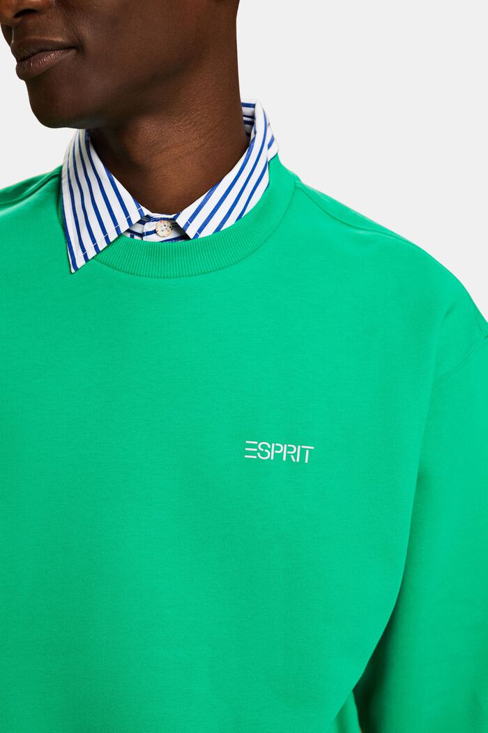 Uniseks fleece sweatshirt met logo, GREEN, detail image number 3
