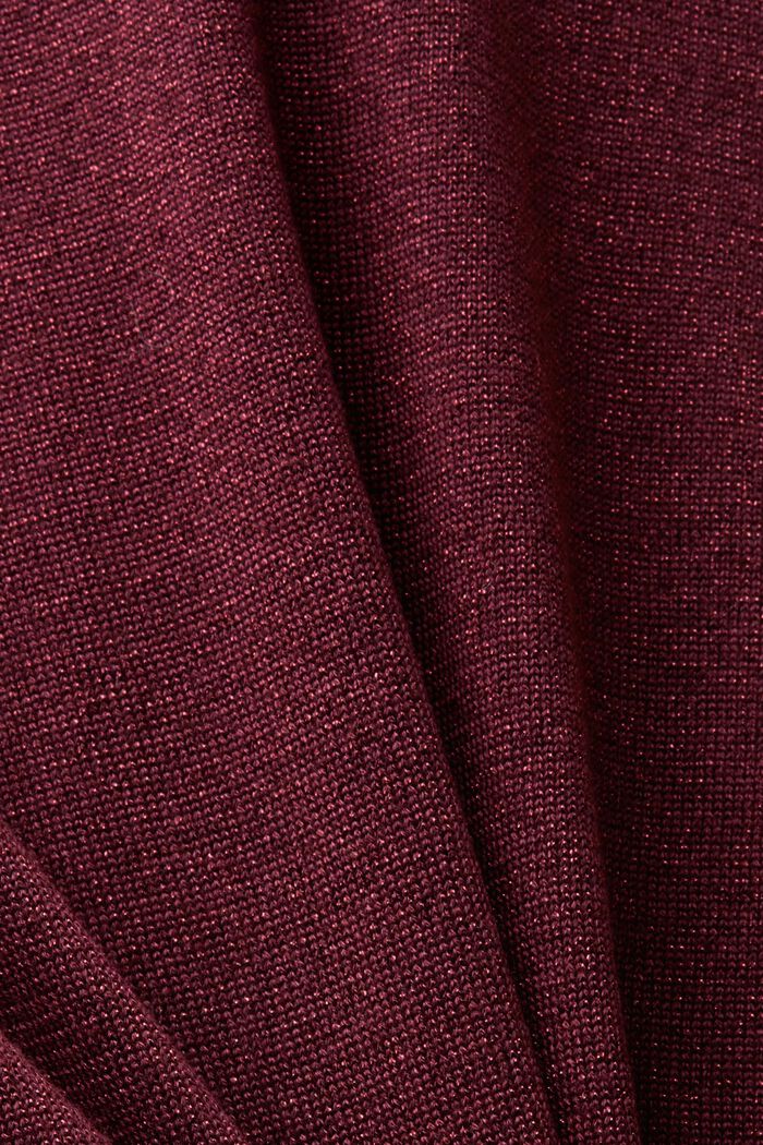 Glinsterende trui met opstaande kraag, BORDEAUX RED, detail image number 5