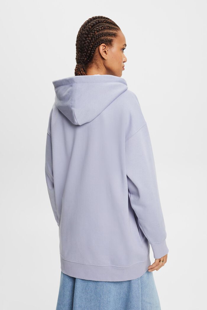 Oversized hoodie van katoenen fleece, LIGHT BLUE LAVENDER, detail image number 4
