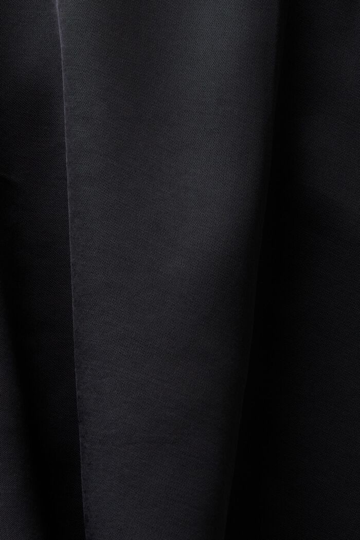 Gedrapeerde satijnen blouse met peplum, BLACK, detail image number 5