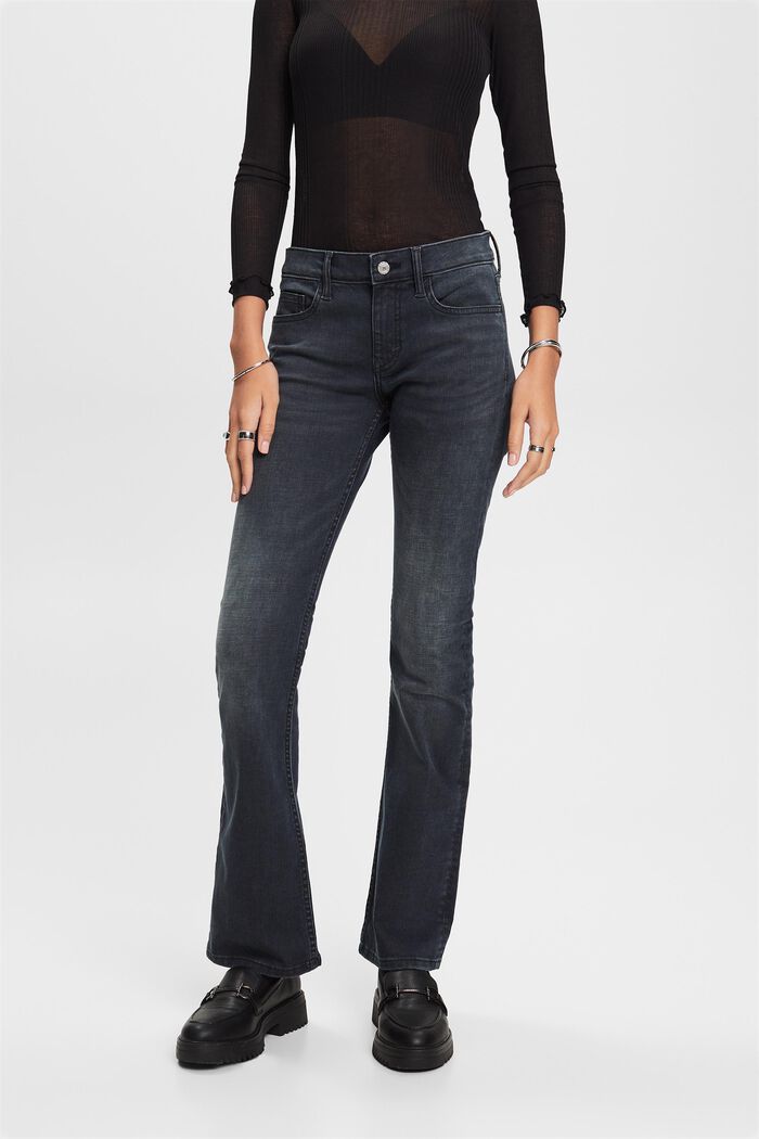 Bootcut-jeans met middelhoge taille, GREY DARK WASHED, detail image number 1