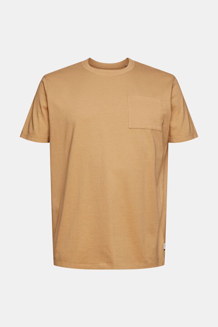 Jersey T-shirt met borstzak, BEIGE, detail image number 6