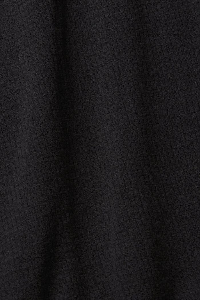 Geribde longsleeve, BLACK, detail image number 4