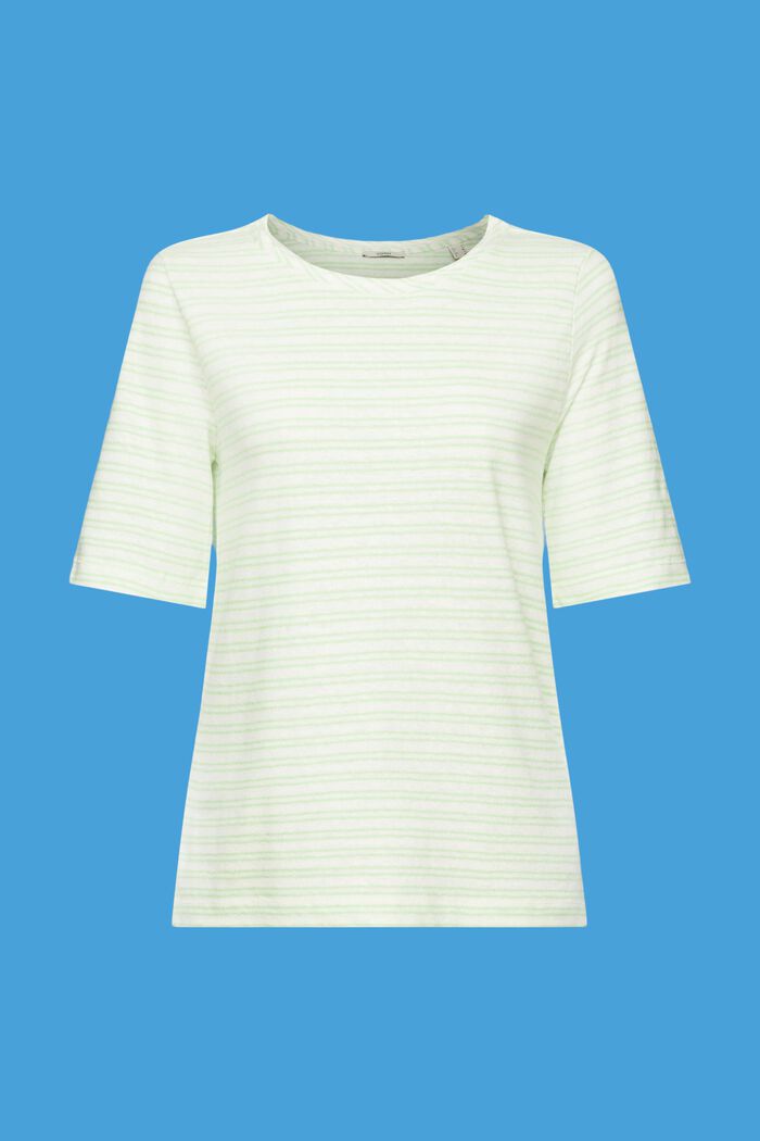 T-shirt van een mix van katoen en linnen, CITRUS GREEN, detail image number 7