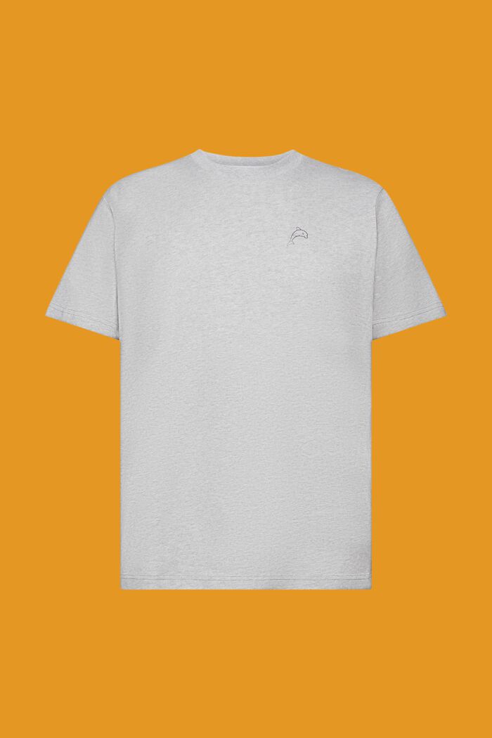 Katoenen T-shirt met dolfijnenprint, LIGHT GREY, detail image number 6