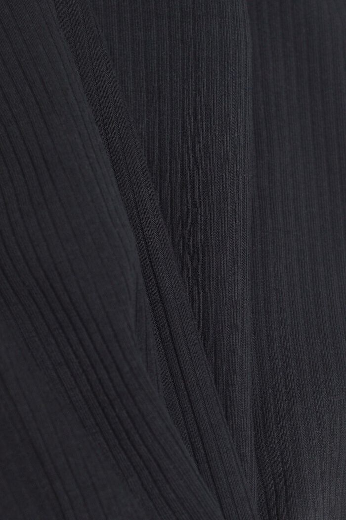 Geribde legging met split in de zoom, BLACK, detail image number 5