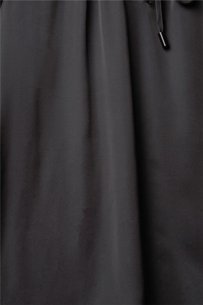 Satijnen blouse met gerimpelde kraag, LENZING™ ECOVERO™, BLACK, detail image number 1