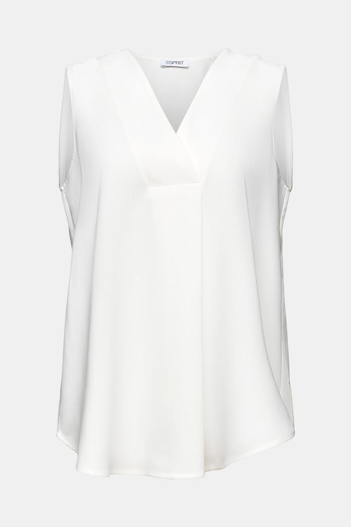 Mouwloze blouse met V-hals, OFF WHITE, detail image number 5