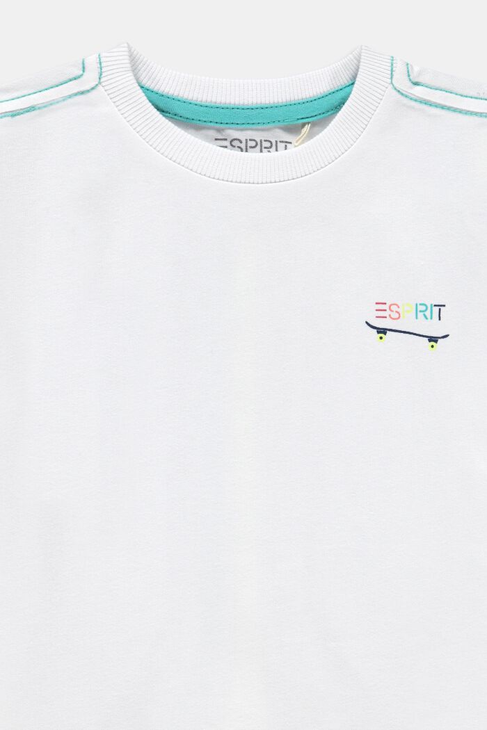 T-shirt met skateprint, 100% katoen, WHITE, detail image number 2