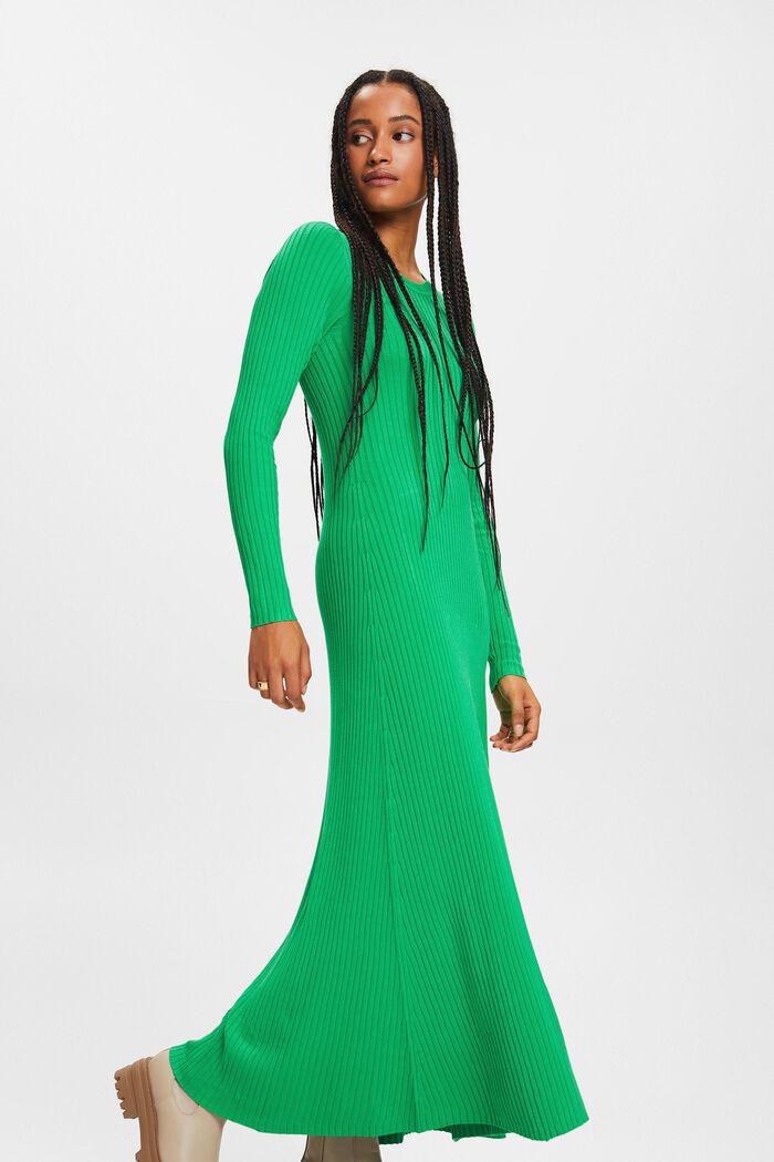 Maxi-jurk van ribbreisel, GREEN, detail image number 2
