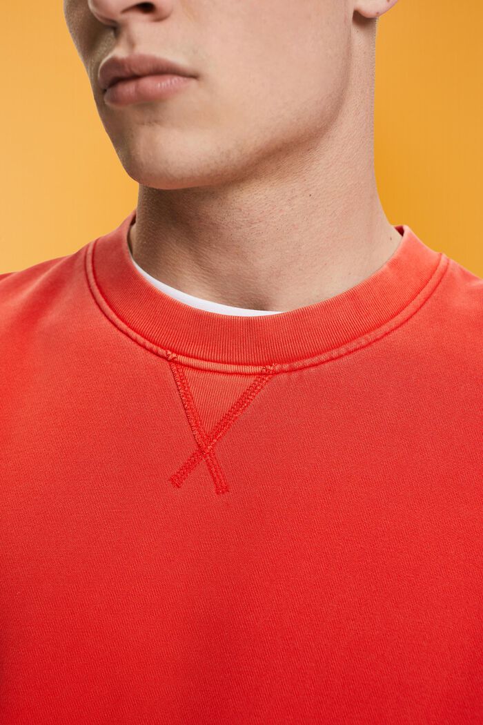 Effen sweatshirt met regular fit, RED, detail image number 2