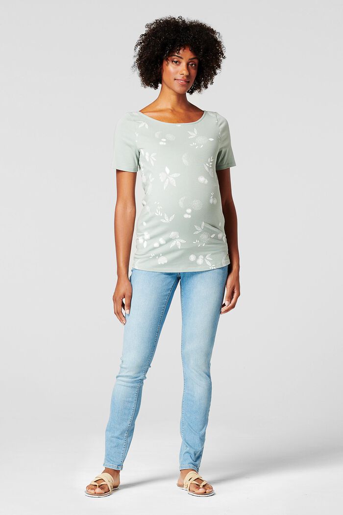 T-shirt met print, organic cotton, GREY MOSS, overview
