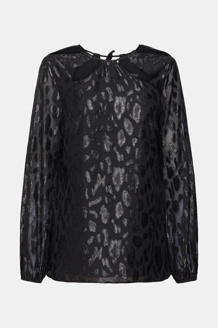 Chiffon blouse met motief, BLACK, detail image number 6