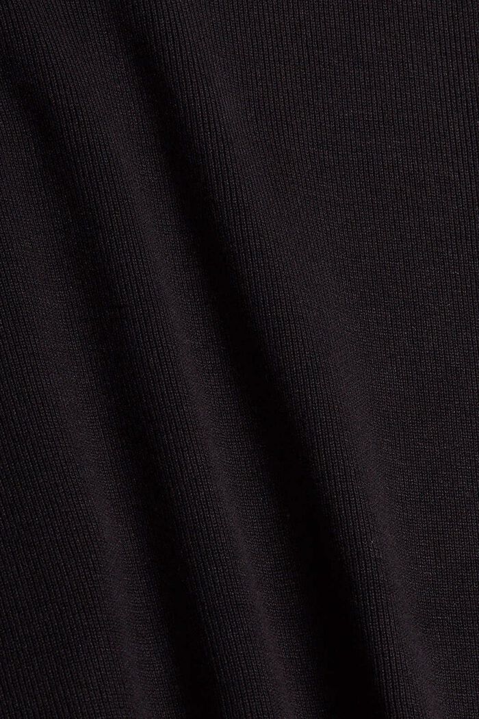 Gebreide jurk met ceintuur, LENZING™ ECOVERO™, BLACK, detail image number 4