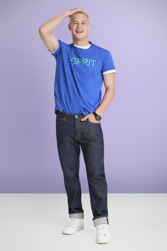 Uniseks T-shirt van katoen-jersey met logo, BRIGHT BLUE, detail image number 4