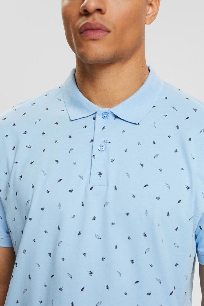 Jersey polo met print, LIGHT BLUE, detail image number 1