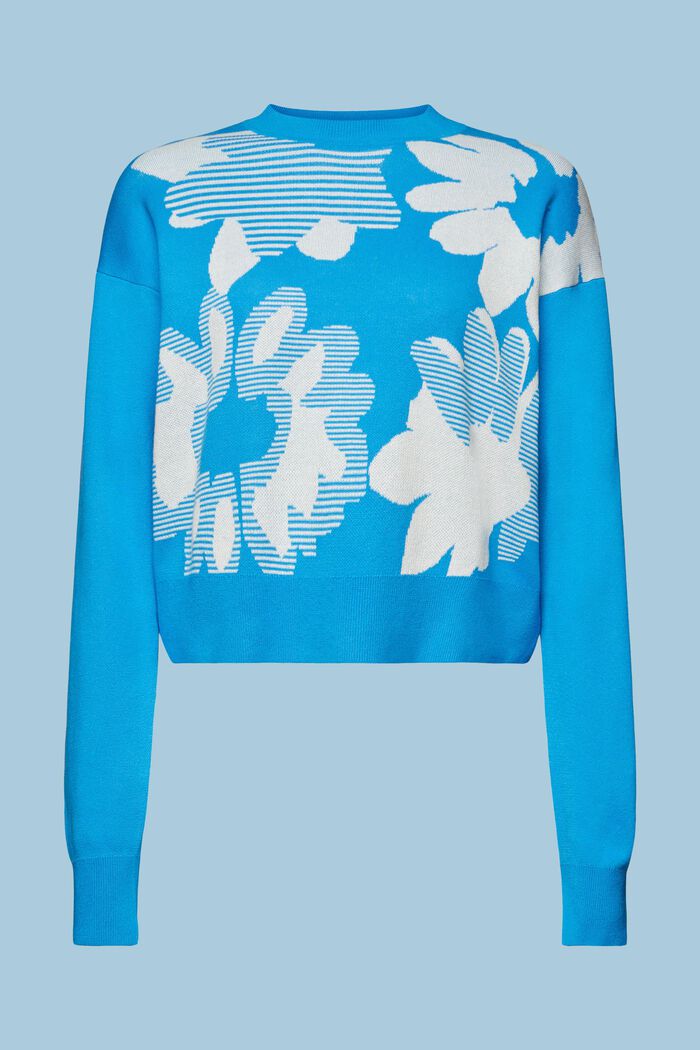 Jacquard sweatshirt van katoen, BLUE, detail image number 6