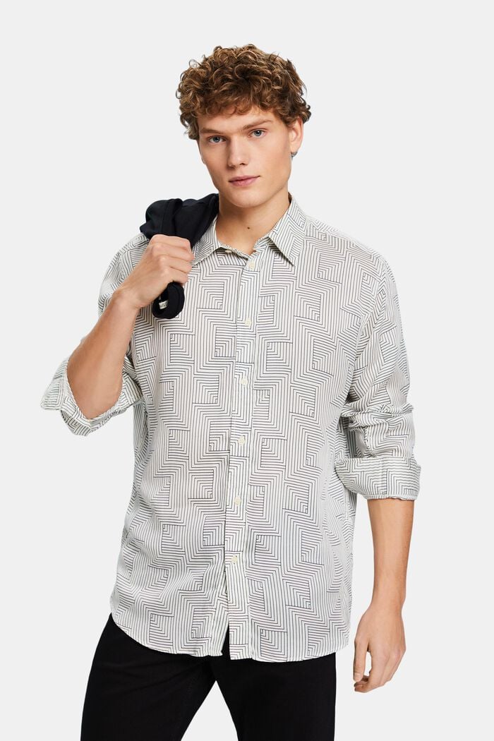 Satijnen shirt met print, ICE, detail image number 0