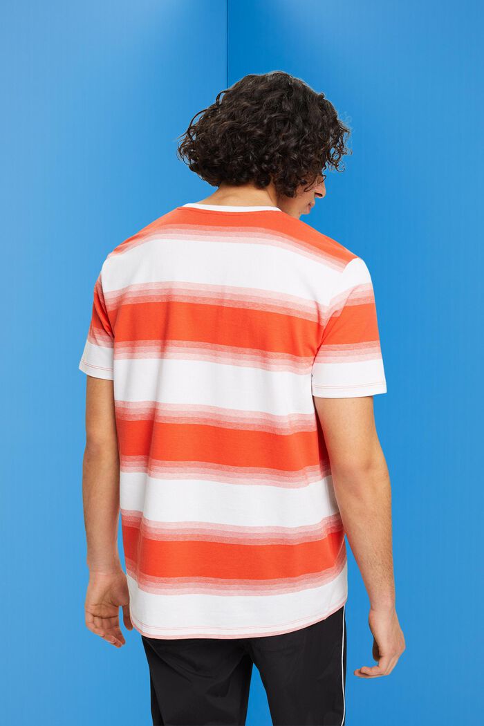 Gestreept T-shirt van katoen-piqué, ORANGE RED, detail image number 3