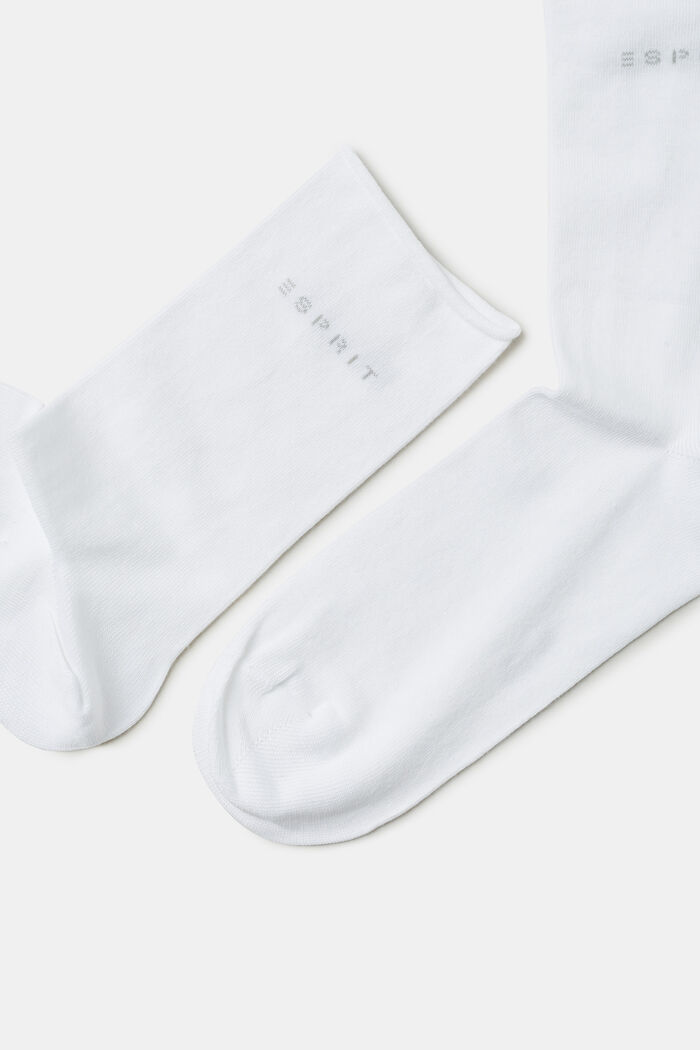 Set van 2 paar sokken met rolrandjes, organic cotton, WHITE, detail image number 1