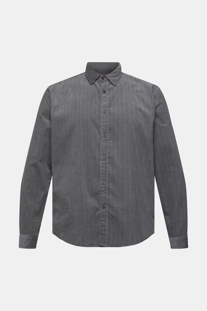 Corduroy overhemd met pied-de-poule motief, BLACK, overview