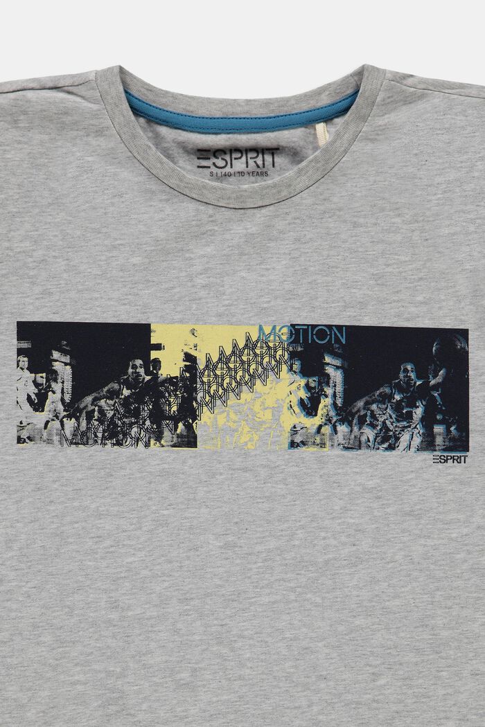 T-shirt met print van een viscosemix, PASTEL GREY, detail image number 2