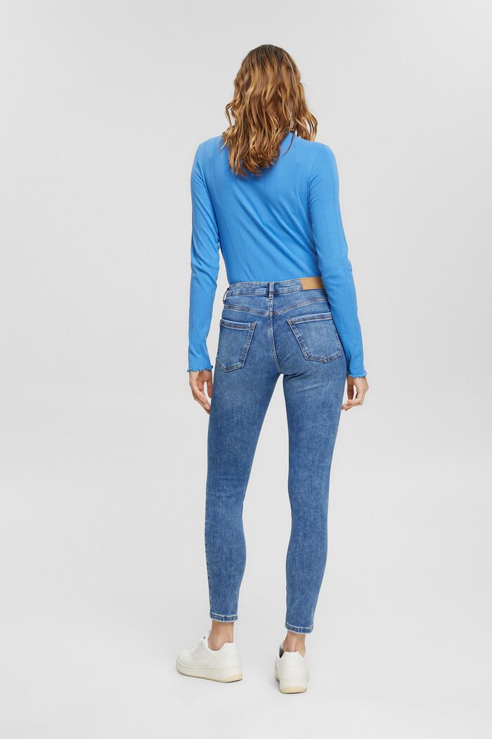 Jeans van katoen met stretch, BLUE MEDIUM WASHED, detail image number 3