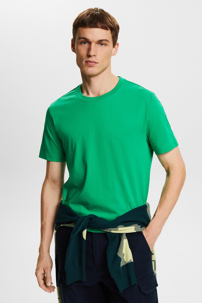 T-shirt van jersey met ronde hals, NEW GREEN, detail image number 0
