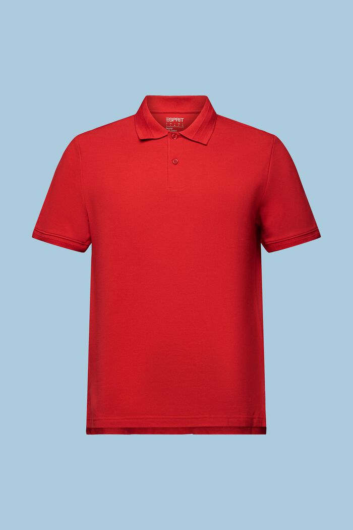 Poloshirt van katoen-piqué, DARK RED, detail image number 7