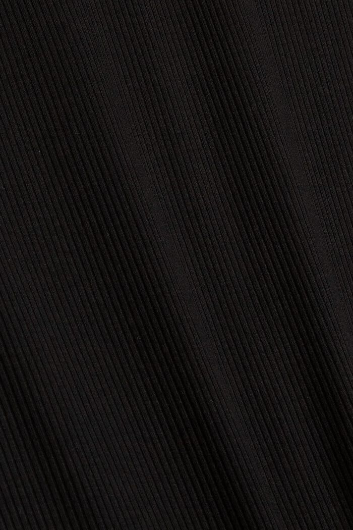Ribgebreide jurk met cut-out, BLACK, detail image number 4
