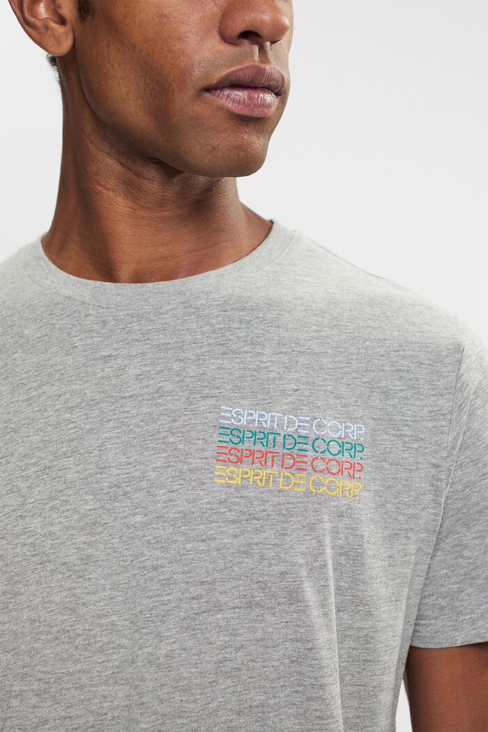 Jersey T-shirt met kleurige logoprint, MEDIUM GREY, detail image number 2