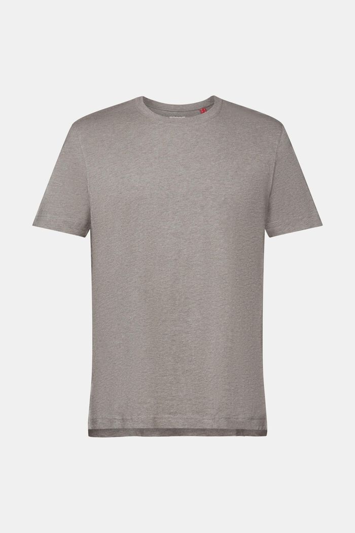 T-shirt met ronde hals, 100% katoen, GUNMETAL, detail image number 6