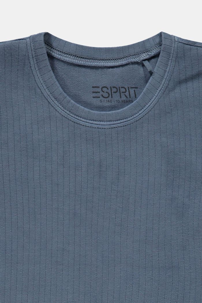 Geribd shirt met gerimpelde zoom, 100% katoen, BLUE MEDIUM WASHED, detail image number 2