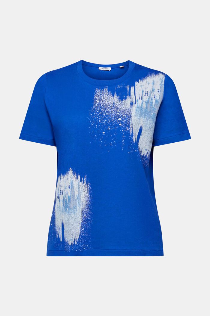 Katoenen T-shirt met grafische print, BRIGHT BLUE, detail image number 6