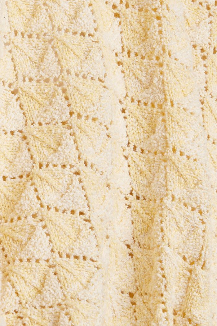 Vest met mouliné-look, biologisch katoen, PASTEL YELLOW, detail image number 4