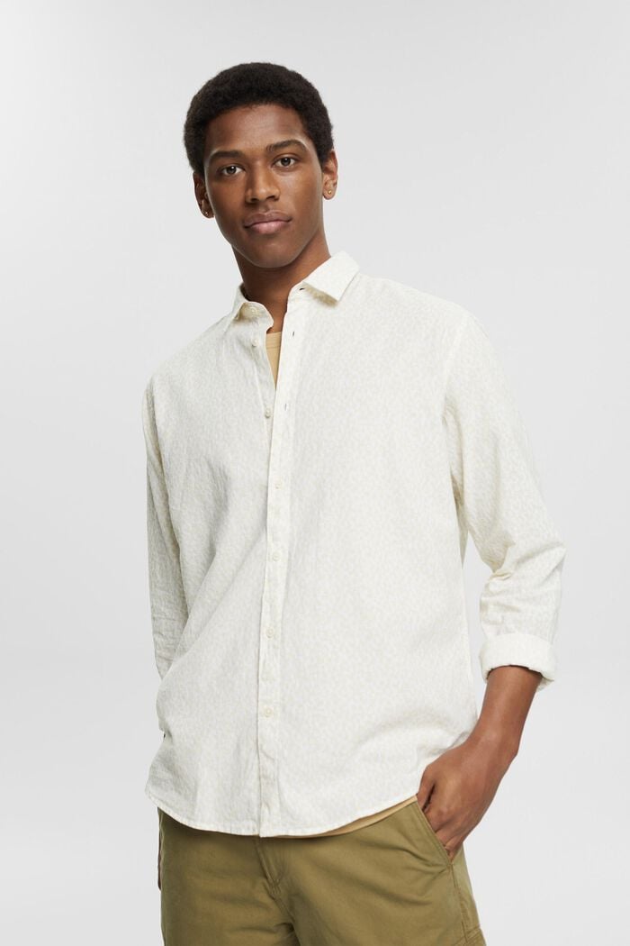 Met linnen: overhemd met print, WHITE, detail image number 0