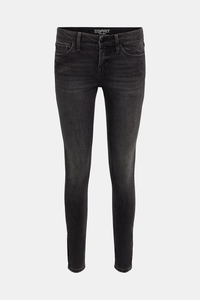 Spijkerbroek Skinny met lage taille, BLACK DARK WASHED, detail image number 6
