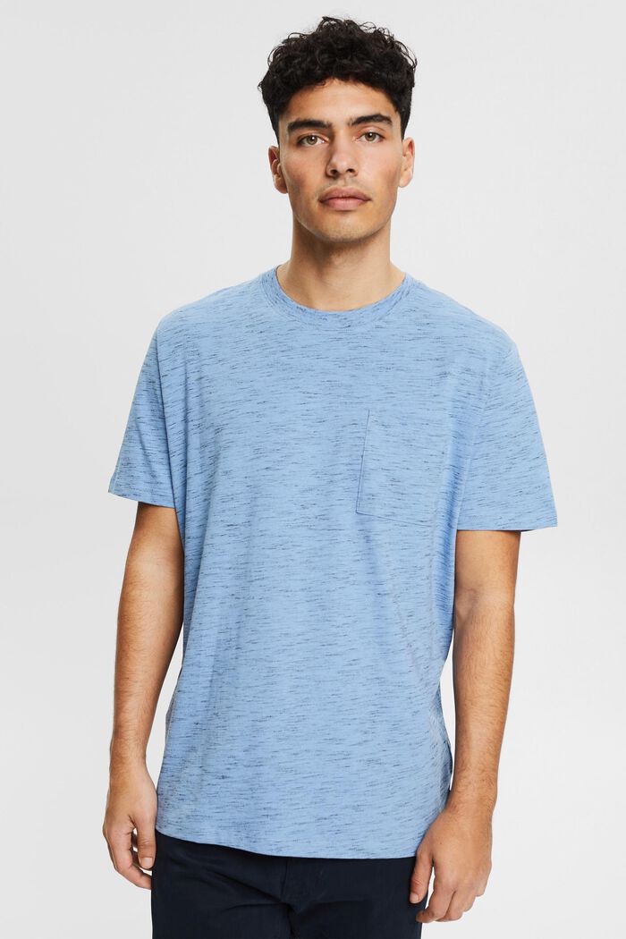 Jersey T-shirt van een katoenmix, BLUE, detail image number 0