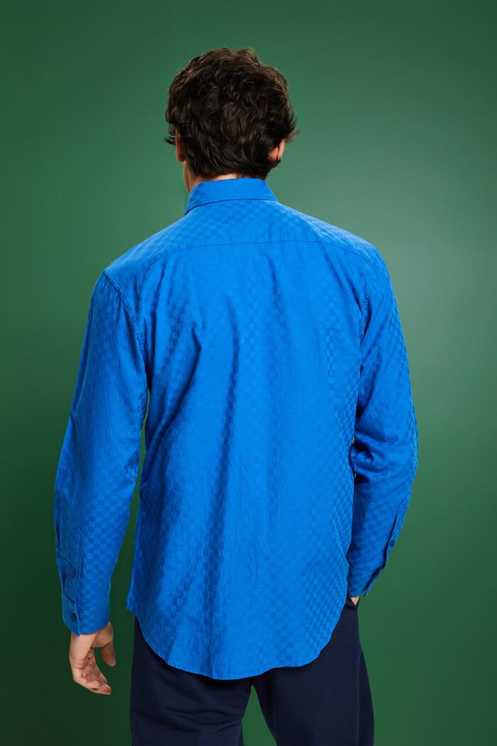 Overhemd van jacquardkatoen, BRIGHT BLUE, detail image number 3