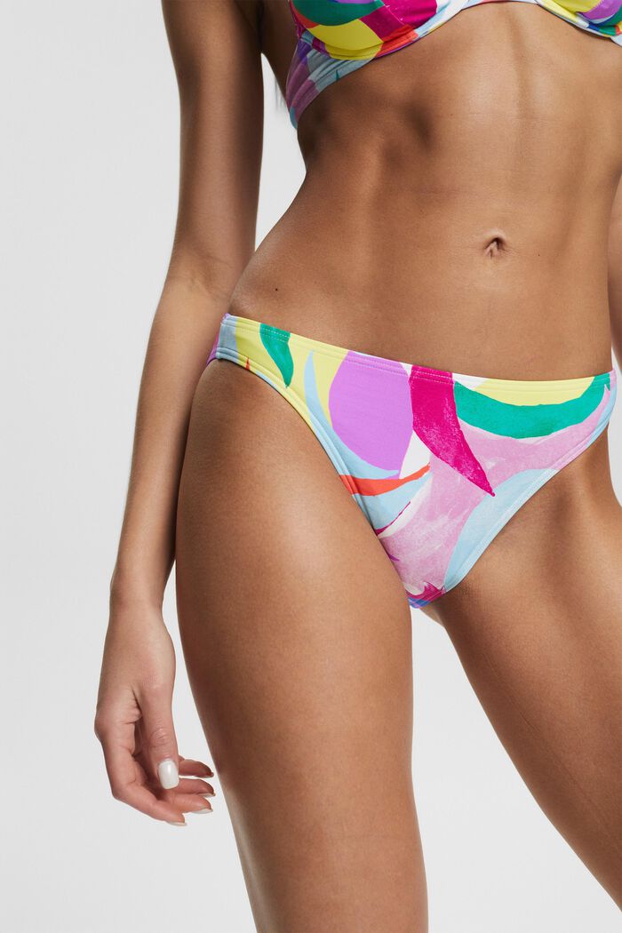 Gerecycled: bikinislip met kleurig motief, VIOLET, detail image number 1